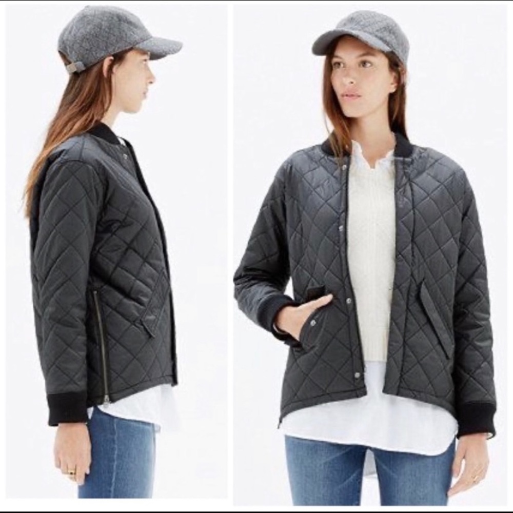 Madewell Quilted Sessions Bomber Waxed Jacket S